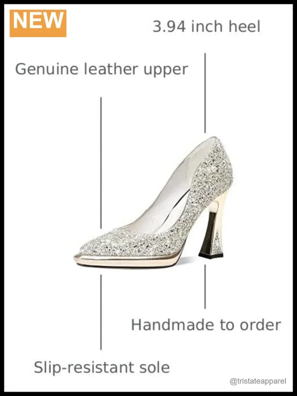 Handmade Leather Pointed Toe Platform Pumps Heels